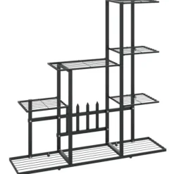 The Living Store Växtställ 94,5x25x88 cm svart metall - Växtställ