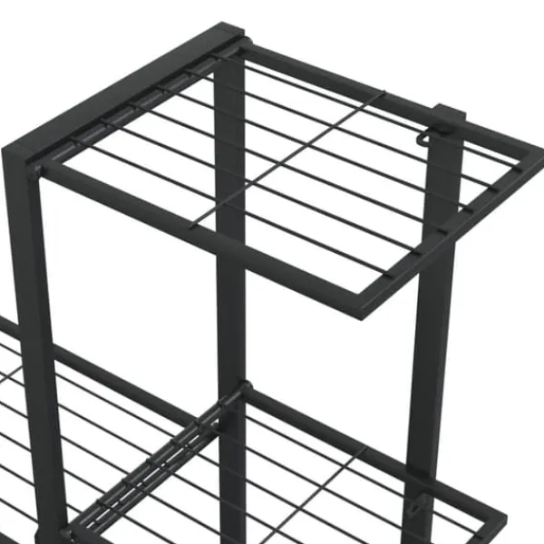 The Living Store Växtställ 94,5x25x88 cm svart metall - Växtställ