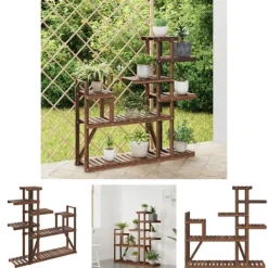 The Living Store Växtställ 110x25x111 cm massivt granträ - Växtställ