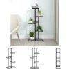 The Living Store Växtställ med 5 hyllor 43x22x98 cm svart metall - Växtställ