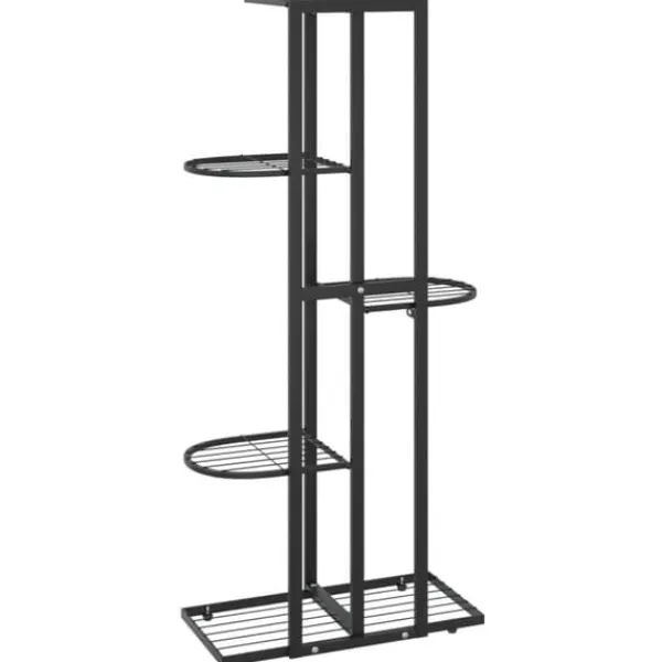 The Living Store Växtställ med 5 hyllor 43x22x98 cm svart metall - Växtställ