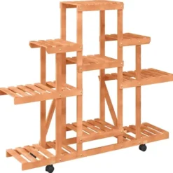 Sale The Living Store Växtställ med hjul 110x25x101 cm massiv furu - Växtställ Växtställ