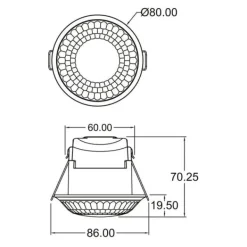 New Theben 1030200 PIRA T8 DE Rörelseavkännare för inomhusbruk, 200 W LED, Cirkulär detektionszon 360°, Ø 8 m Rörelsedetektorer