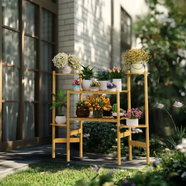 6-Tier Bambuplantställ, Minimalistisk Design, Hög Viktkapacitet,L
