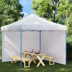 Online Tältvägg - - 2 st - UV-beständig PE - 300 x 195 cm - Vit Tält & Lusthus