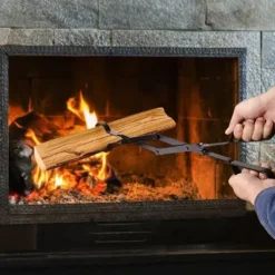 Tång Ved Ståltång Vikbar Äppen Spis Brandsäker Vedklämma Eldstad Tillbehör Till Vedeldade Kaminer & Öppna Spisar