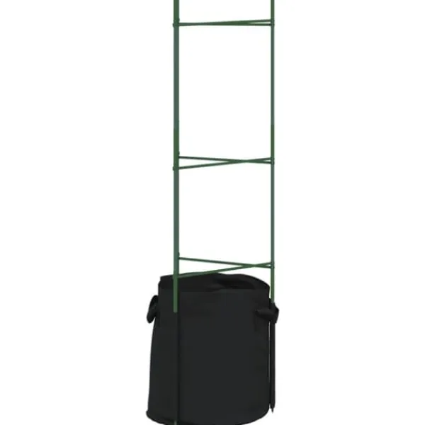 Tomatburar med växtpåsar - Justerbart stålstöd för tomater och vinrankor | Färg: Grön | Storlek: 116 cm | 4 st