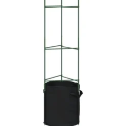 Tomatburar med växtpåsar - Justerbart stålstöd för tomater och vinrankor | Färg: Grön | Storlek: 116 cm | 4 st