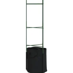 Tomatburar med växtpåsar - Justerbart stålstöd för tomater och vinrankor | Färg: Grön | Storlek: 116 cm | 4 st