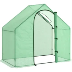 Hot Tomatväxthus 180x100x168 cm, stål/PVC, med dörr & fönster – trädgårdsdrivhus Växthus
