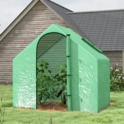 Hot Tomatväxthus 180x100x168 cm, stål/PVC, med dörr & fönster – trädgårdsdrivhus Växthus