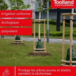 Hot Toolland Vattenpåse för träd 75 L, PVC 420 g/m², med dragkedja och handtag, droppbevattning 7-9 timmar Bevattning
