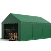 TOOLPORT Lagertält 4x6 m förrådstält PVC 700 N mörkgrön vattentät