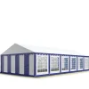 TOOLPORT 6x12 m partytält marquee PVC ca. 500g/m² blå-vit