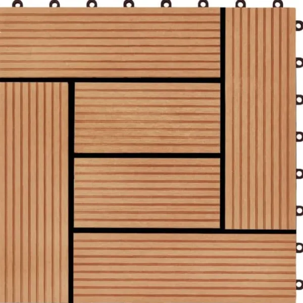 Trall 11 st WPC 30x30 cm 1 kvm teakfärg - Trall - Balkongtrall - Home & Living