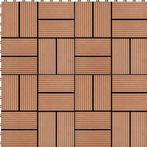 vidaXL Trall 22 st 30x30 cm 2 kvm WPC brun