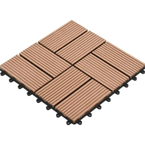 vidaXL Trall 22 st 30x30 cm 2 kvm WPC brun
