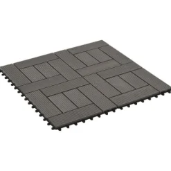 Clearance Trall 22 st 30x30 cm 2 kvm WPC mörkbrun Trädgårdsprydnader