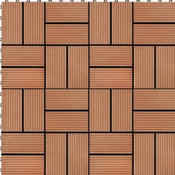 New Trall 22 st 30x30 cm 2 kvm WPC teakfärg Trädgårdsprydnader