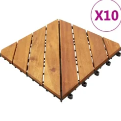 vidaXL Trall 10 st 30x30 cm massivt akaciaträ