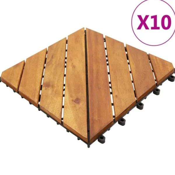 vidaXL Trall 10 st 30x30 cm massivt akaciaträ
