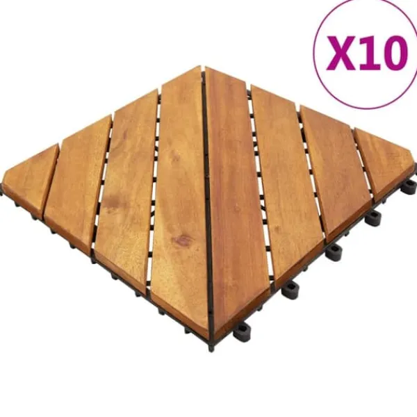 Clearance Trall 10 st 30x30 cm massivt akaciaträ - Trall - Balkongtrall - Home & Living Trädgårdsprydnader