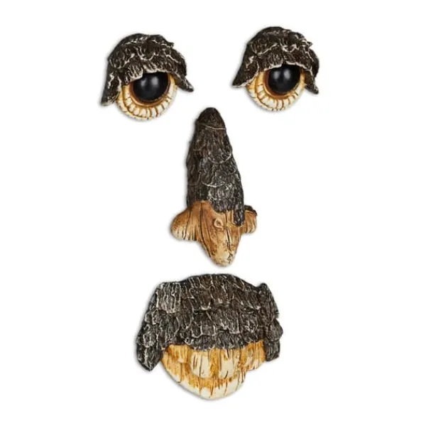 Träansiktsdekoration, 11x7x3,5 cm, Grön