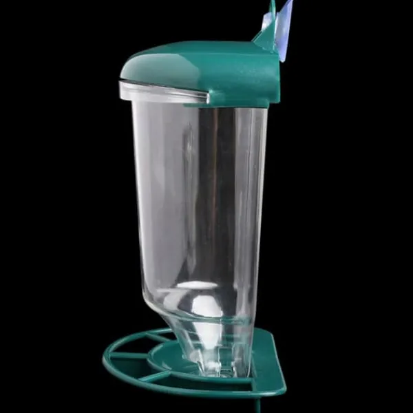 Transparent fågelmatare Automatisk fågelmatare i plast med sugkoppar