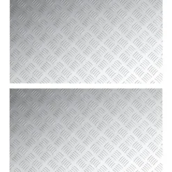 vidaXL Trappsteg Rektangulär 2 pcs Silver 90 x 50 cm Aluminium