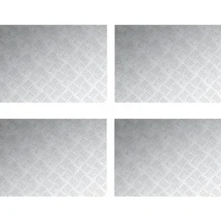 vidaXL Trappsteg Rektangulär 4 pcs Silver 70 x 50 cm Aluminium