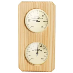 Träbastuhygrotermograf Guldplatta 0 till 120 Celsius 0 till 100 Fuktighetsbastutermometer för inomhusfamilj