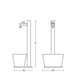 Discount Trädgård fontän - 42/QVR - Målade metall - Cementbas - Rostfärg Fontäner & Dammar