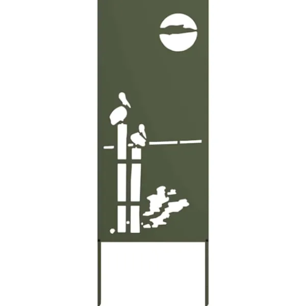 vidaXL Trädgårds integritetsskärm Olivgrön 50 x 140 cm Kallvalsat stål