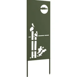 vidaXL Trädgårds integritetsskärm Olivgrön 50 x 140 cm Kallvalsat stål
