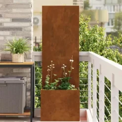 Clearance Trädgårds integritetsskärm Rostig 50 x 140 cm cortenstål Krukor & Växtbehållare