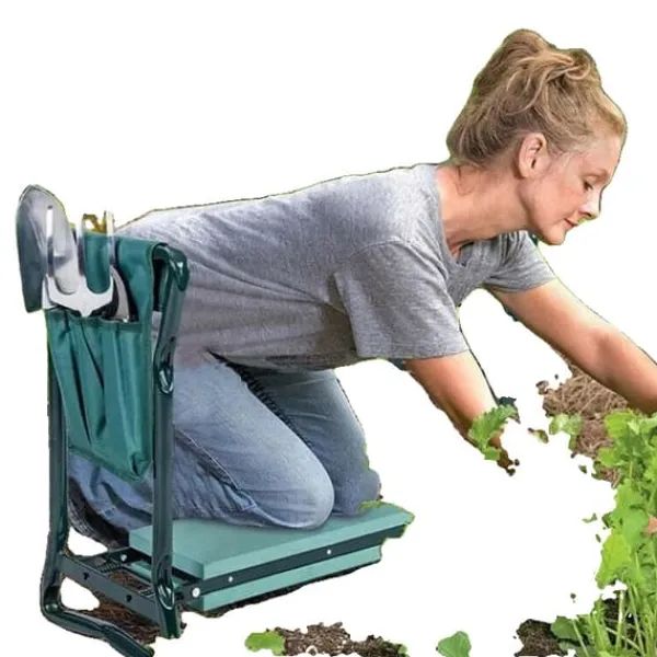Trädgårds Knäskydd, Bekväm EVA Skum Sits, Lättviktsdesign som är enkel att fälla ihop,armégrön