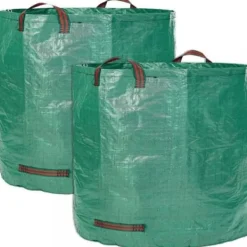 Best Trädgårdsavfallspåsar - 272 liter - Vattentålig - Återanvändbar - 3 handtag Trädgårdskorgar