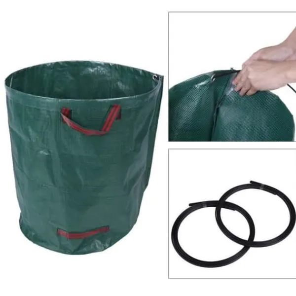 Trädgårdsavfallspåsar - 2st - Kapacitet 270L - Extrastark polypropylen - 50kg max Trädgårdskorgar