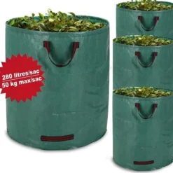 Best Trädgårdsavfallspåsar - Stabil - 280L - 50kg - 4 stycken - Rivbeständig Trädgårdskorgar