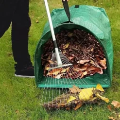 New Trädgårdsavfallspåsar (H43,18cm, D76,2cm), Grön avfallspåse Stor trädgårdspåse med sopskanna för trädgård med [567] Trädgårdskorgar