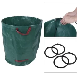 Discount Trädgårdsavfallspåse - TBEST - 4st - 270L - Stark polypropen - Flexibel tejp Kompostering