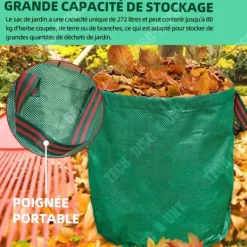Online Trädgårdsavfallspåse - TD - 80cm x 100cm - Fällbar - Hållbar - 500L Trädgårdskorgar