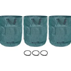 Trädgårdsavfallspåse, 3-pack 72 gallon rivning - Trädgårdspåse med stor kapacitet för flera användningsområden med 4 handtag för trädgården[191]