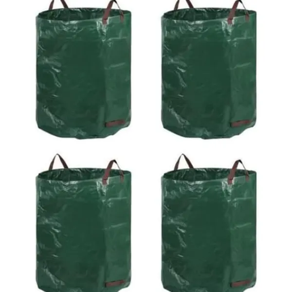 Hot Trädgårdsavfallssäckar - miniClover - 272L - Grön och svart - 65x65x74cm - 4 stycken Trädgårdskorgar