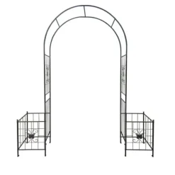 Best Trädgårdsbåge i metall för klätterväxter, hållbar svart båge för rosor och vinrankor, perfekt för bröllop, fest & trädgård 7,15 ft Valvbågar, Spaljéer, Bersåer & Pergolor