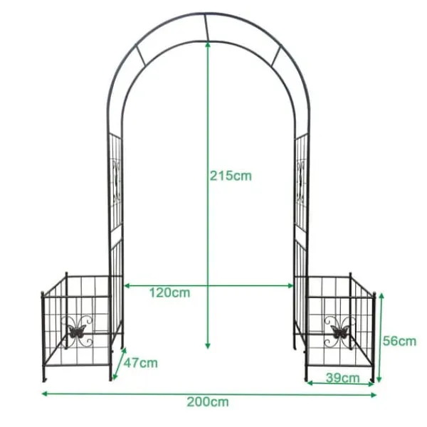 Best Trädgårdsbåge i metall för klätterväxter, hållbar svart båge för rosor och vinrankor, perfekt för bröllop, fest & trädgård 7,15 ft Valvbågar, Spaljéer, Bersåer & Pergolor