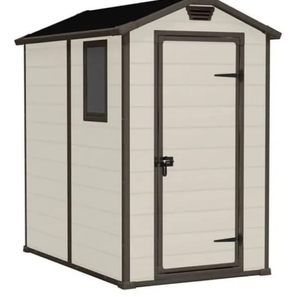 Clearance Trädgårdsbod - Keter - Herrgård 4x6 - Armerad harts - Med fönster - Enkel montering Skjul, Garage & Carports