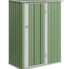 Sale Trädgårdsbod - Redskapsförråd - 236×174×190 cm - Metall - Vattentät - 2 Skjutdörrar - Sluttande Tak - 4 Fönster - Grå Skjul, Garage & Carports