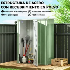 Sale Trädgårdsbod - Redskapsförråd - 236×174×190 cm - Metall - Vattentät - 2 Skjutdörrar - Sluttande Tak - 4 Fönster - Grå Skjul, Garage & Carports