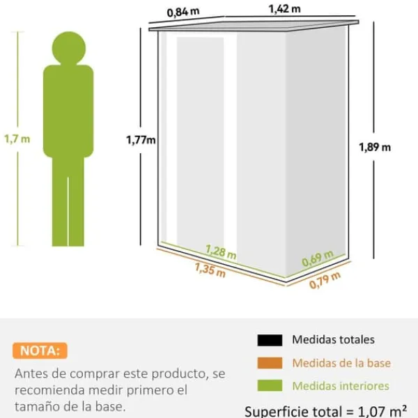 Sale Trädgårdsbod - Redskapsförråd - 236×174×190 cm - Metall - Vattentät - 2 Skjutdörrar - Sluttande Tak - 4 Fönster - Grå Skjul, Garage & Carports